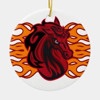 Wildes rotes Mustangpferd Keramik Ornament