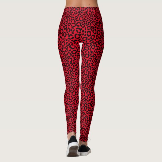 Wildes rotes und schwarzes leggings (Rückseite)
