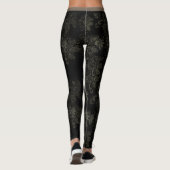 Wildes Sache-Schwarzes mit Blumen Leggings (Rückseite)