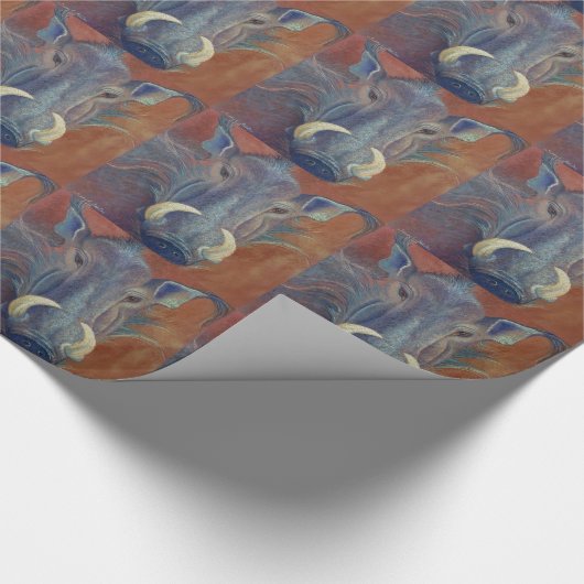 Wildes Schwein-Schwein Warthog Geschenkpapier (Ecke)