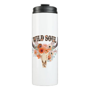 Wildes Soul, Bullenschädel, Kuhschädel Thermosbecher