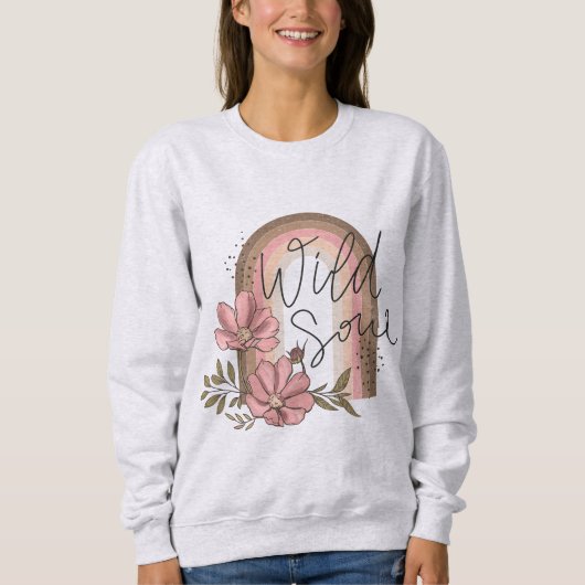 Wildes Soul Moderner Regenbogen Boho Floral Sweatshirt (Vorderseite)
