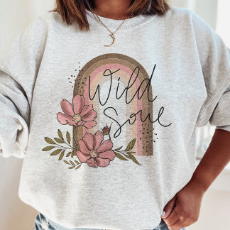 Wildes Soul Moderner Regenbogen Boho Floral Sweatshirt