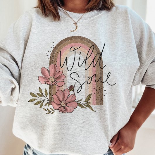 Wildes Soul Moderner Regenbogen Boho Floral Sweatshirt