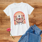Wildes Soul Retro Boho Rainbow Floral Butterfly Tri-Blend Shirt