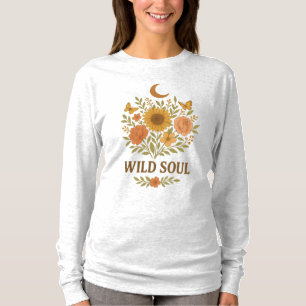 Wildes Soul - Vintager Boho-Blumenschlauch T-Shirt