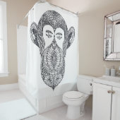 Wildes Tier des Waldgekritzels Duschvorhang (Beispiel)