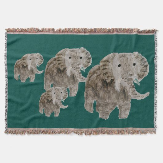 Wildes Tier-Elefant-Kunst Decke (Vorderseite)