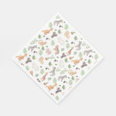 Wildes Tier mit Dschungelbaum-Muster Serviette (Ecke)