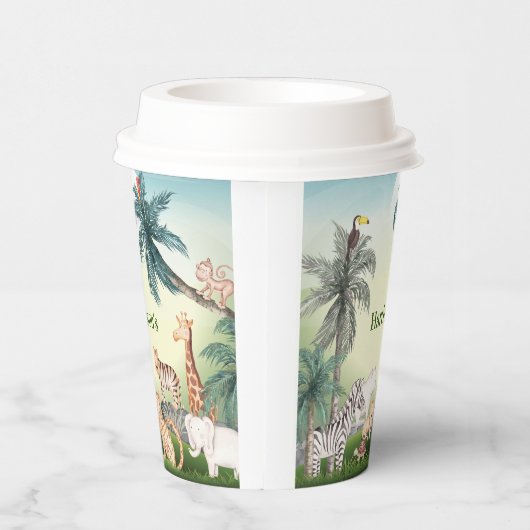 wildes Tier mit Jungle Tree Paper Cups Pappbecher (Rechts)