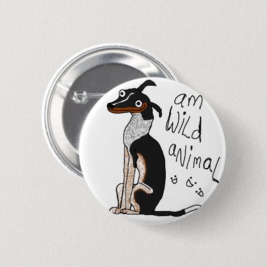Wildes Tier morgens Button (Vorne & Hinten)