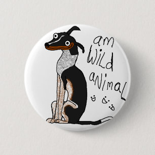 Wildes Tier morgens Button