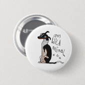 Wildes Tier morgens Button (Vorne & Hinten)