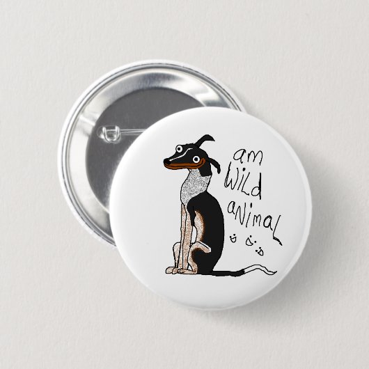Wildes Tier morgens Button (Vorne & Hinten)