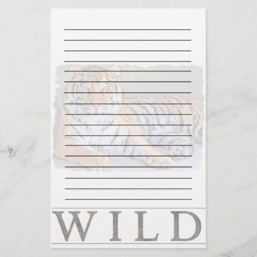 Wildes Tiger-Briefpapier Briefpapier (Vorderseite)