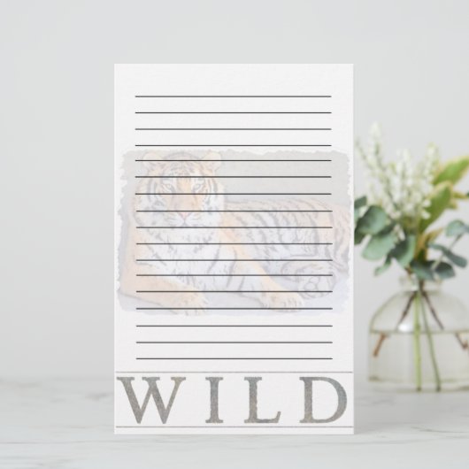 Wildes Tiger-Briefpapier Briefpapier (Stehend Vorderseite)