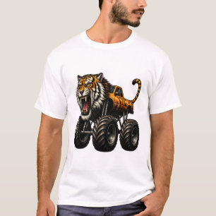 Wildes Tiger-Monstertruck-Design T-Shirt