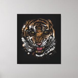 Wildes Tigergesicht Kunstwerk Fett Wilde Jungle Leinwanddruck