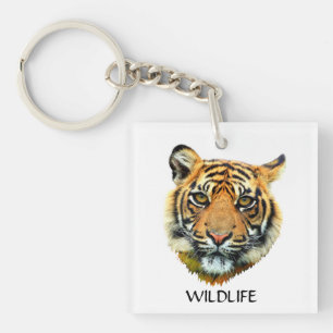 Wildes Tigertiergesicht Schlüsselanhänger