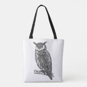 Wildes Totem-Tiereulen-Gekritzel 2 Tasche (Rückseite)