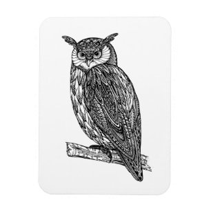 Wildes Totem-Tiereulen-Gekritzel Magnet