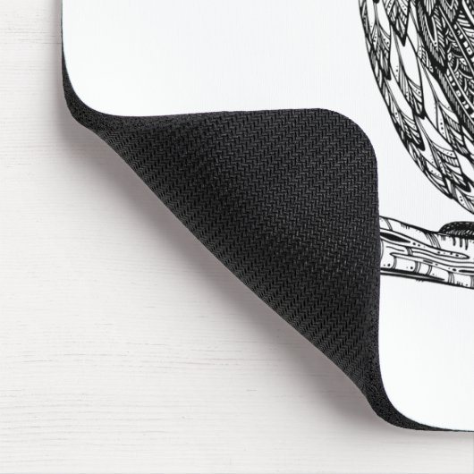 Wildes Totem-Tiereulen-Gekritzel Mousepad (Ecke)