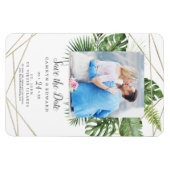 Wildes tropisches geometrisches Foto der Palme Sav Magnet (Horizontal)