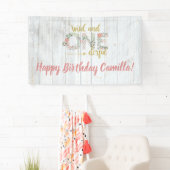 Wildes und einfühlsames Birthday-Holzbanner Banner (Insitu)