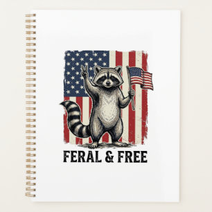 Wildes und freies patriotisches Waschbär-Vintage-S Planer