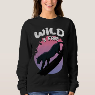 Wildes und freies Schwarzpanther-Dschungeltier Sweatshirt