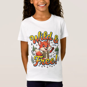 Wildes und Freies Süßes Fuchs T-Shirt Kinder Nat