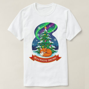 Wildes und Friedliches Weihnachtsfoxdesign T-Shirt