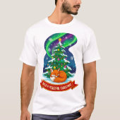 Wildes und Friedliches Weihnachtsfoxdesign T-Shirt (Vorderseite)