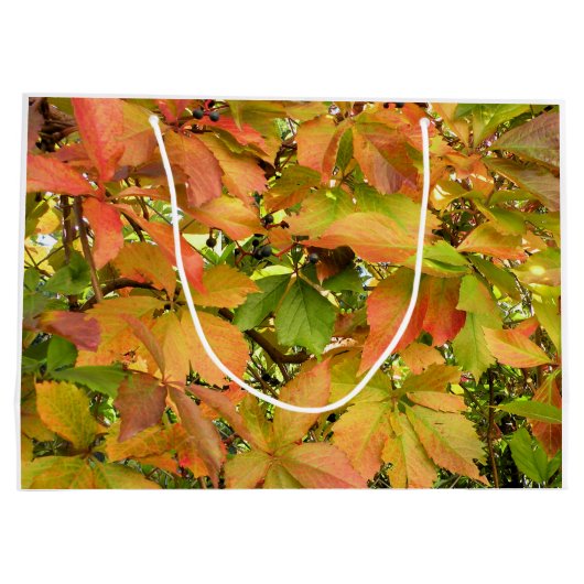 Wildes Weinstock-Blätter des Herbstes Große Geschenktüte (Rückseite)