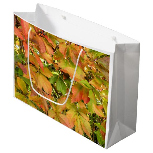 Wildes Weinstock-Blätter des Herbstes Große Geschenktüte (Vorderseite Schrägansicht)