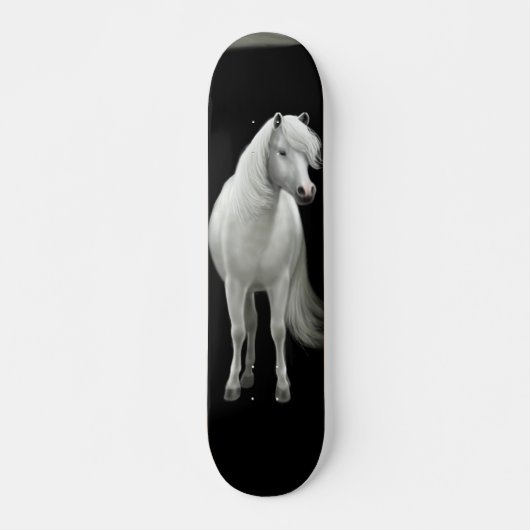 Wildes weißes Mustang-Skateboard Skateboard (Vorne)