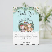 Wildest Dreams Safari Baby Shower Danke Karte (Stehend Vorderseite)
