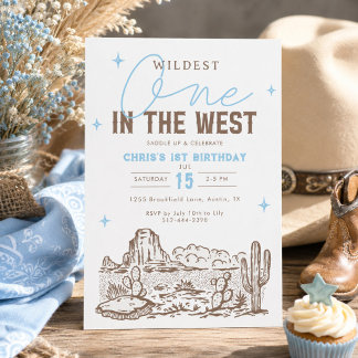 Wildest One Western 1. Geburtstagseinladung Cowboy Einladung