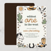 Wildest One Western Cowboy First Birthday Einladung (Vorne/Hinten)