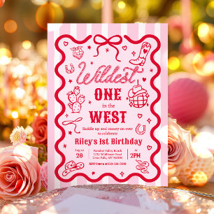 Wildeste Cowgirl im Westen zum 1. Geburtstag Einladung