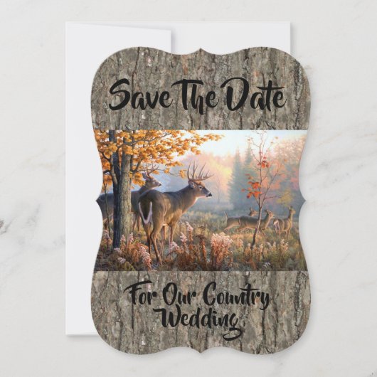 Wildfamilie auf dem Feld Save The Date (Vorderseite)