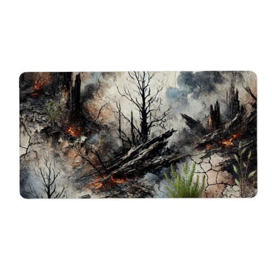 Wildfire Aftermathe-Abstrakt-Adressetikett (Vorne)