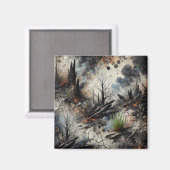 Wildfire Aftermathe Abstrakt Art Magnet (Vorderseite/Rückseite)