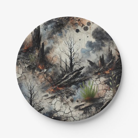 Wildfire Aftermathe-Kunstpapierplatte Pappteller (Vorderseite)