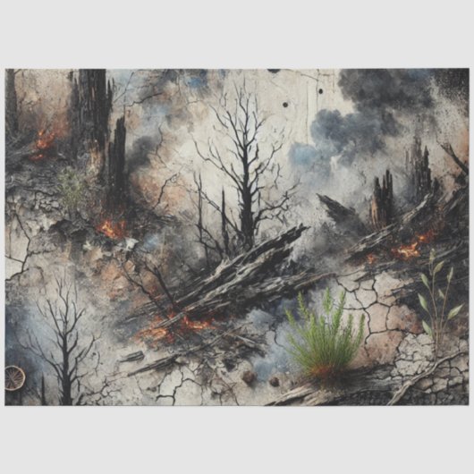 Wildfire Aftermathematik Artistic Tissue Paper Seidenpapier (Vorderseite)