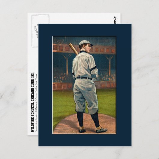 Wildfire Schulte, Chicago Cubs, 1911 Postkarte (Vorne/Hinten)