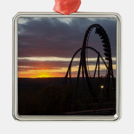 Wildfire Sunset Silbernes Ornament (Vorne)