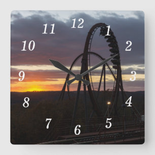 Wildfire Sunset Wall Clock Quadratische Wanduhr