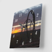Wildfire Sunset Wall Clock Quadratische Wanduhr (Winkel)
