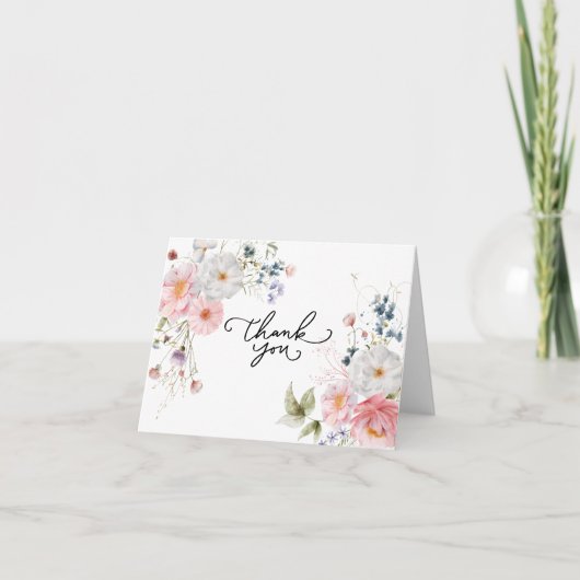 WildFloral-Blume Dankeskarte (Vorderseite)